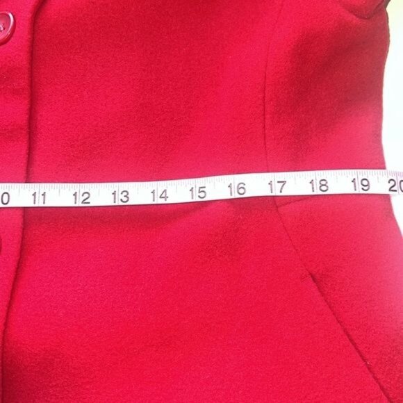 Chadwick Long Coat Red Wool Blend Button-Up Vintage Womens Size 8 - Picture 12 of 13